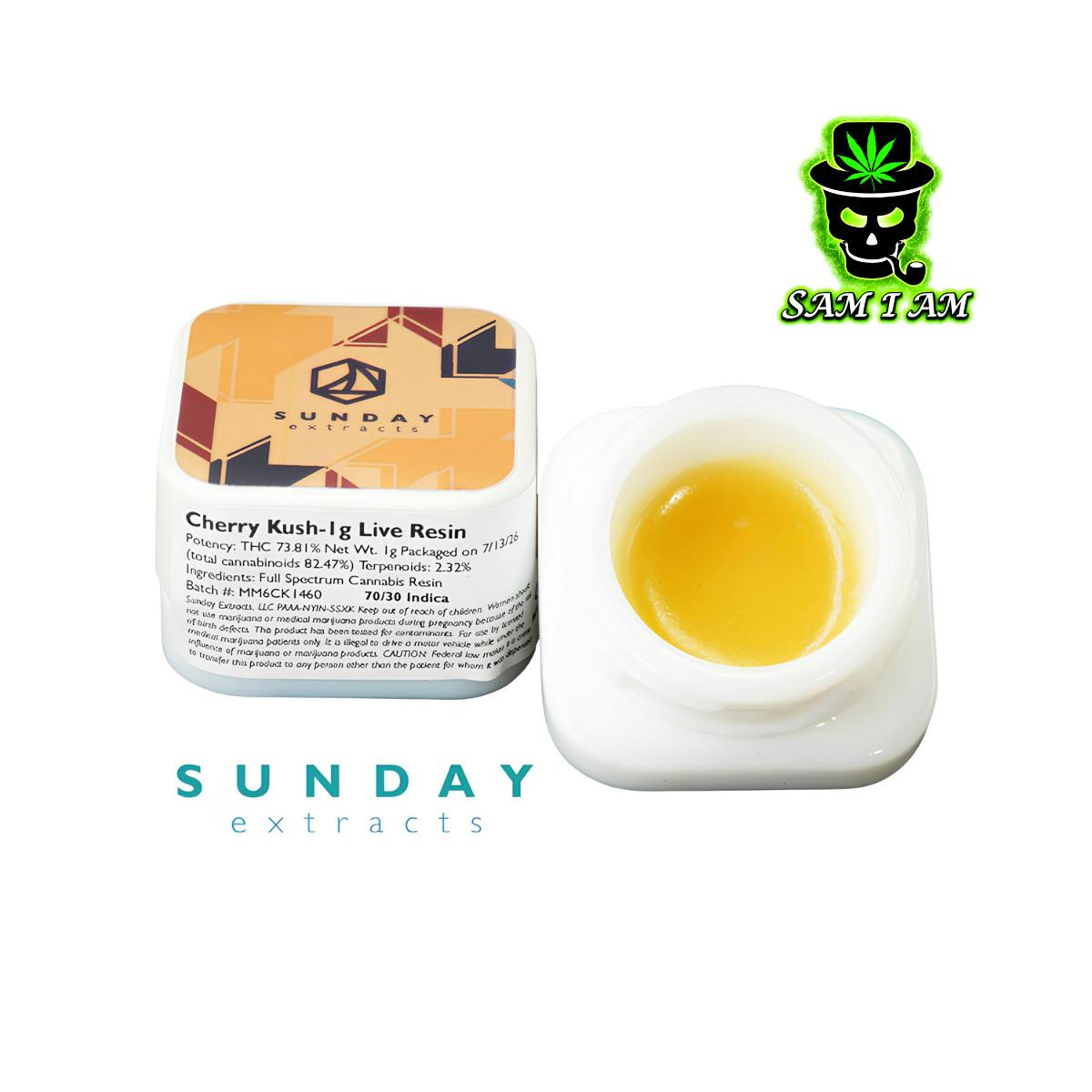 SUNDAY EXTRACTS CHERRY KUSH 1g LIVE RESIN