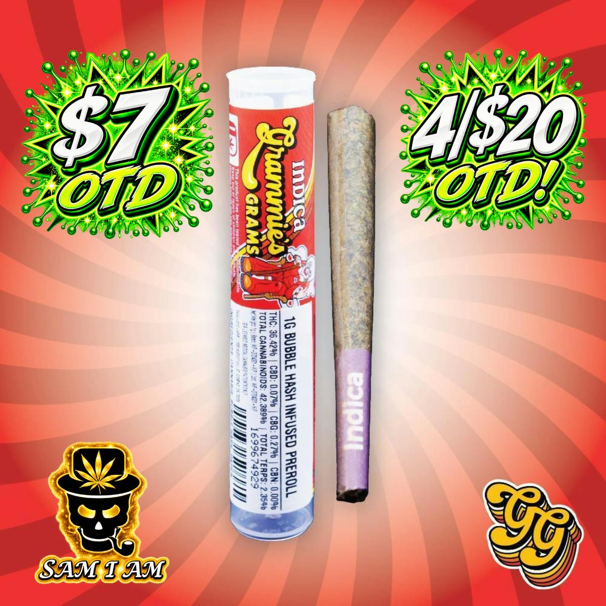 Grammie's Yuzu Sherbet 1g Infused pre roll