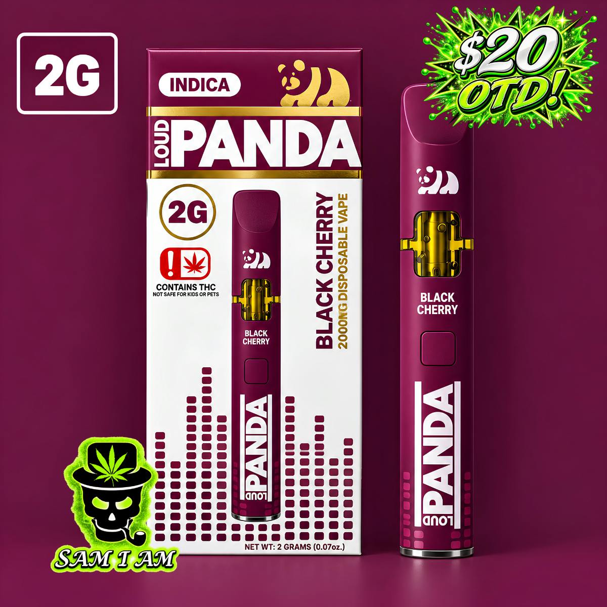 LOUD PANDA BLACK CHERRY 2G DISPOSABLE