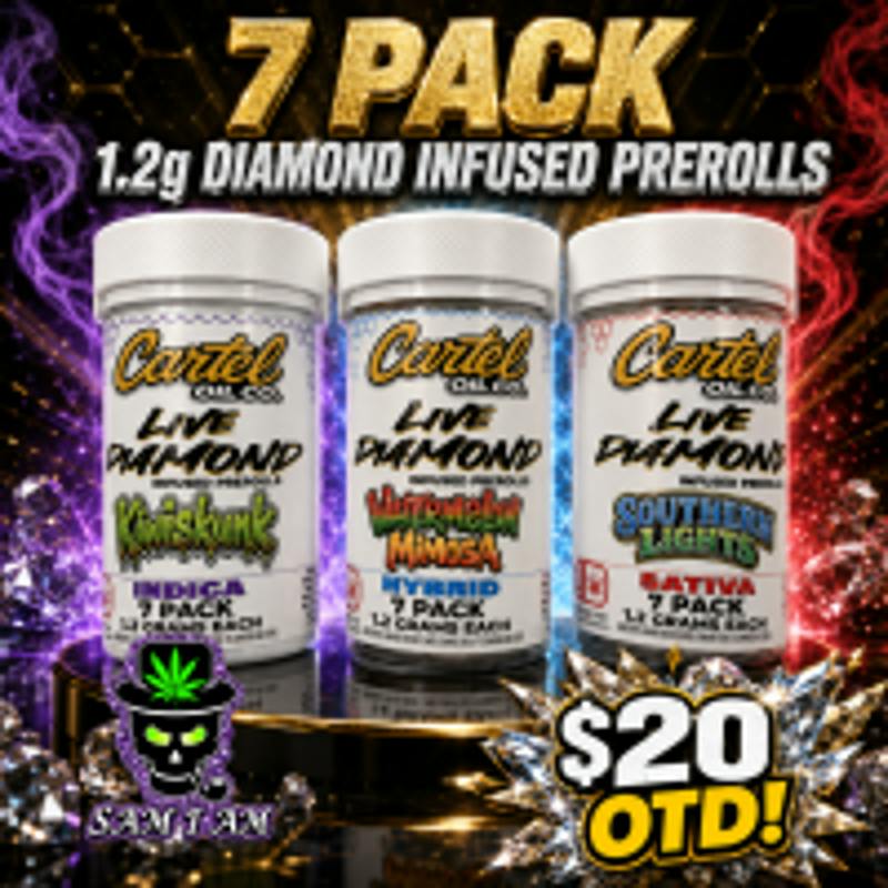 Cartel Oil Co | Diamond Infused Pre-Roll Bundle | Hybrid | Grape Soda | 8.4g