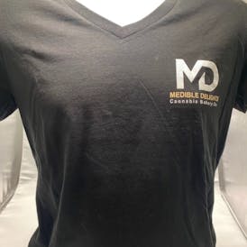 Md Womens Black V Neck - MED