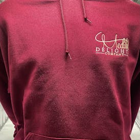 MD Embroidered Hoodie (Maroon) - MED