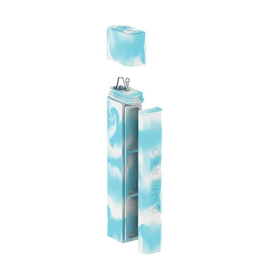 Silicone Dab Out- Quartz Straw with Glow In The Dark Silicone Case