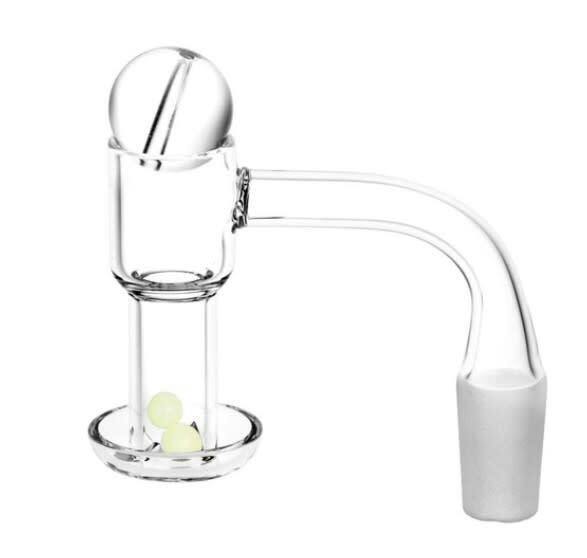 Quartz Banger w/ Ball Carb Cap & Glow Terp Beads Set - 14mm M