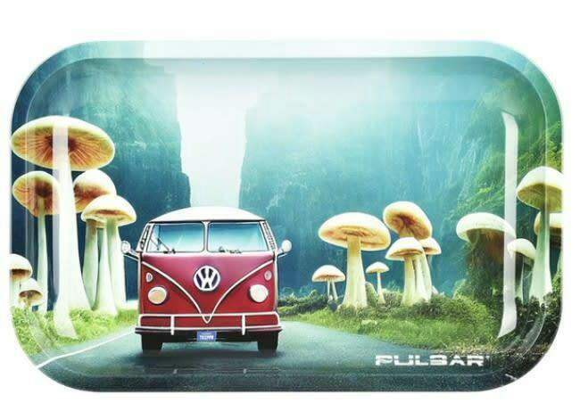 Pulsar 11" x 7" Metal Rolling Tray - Camper Van Shroom Trip