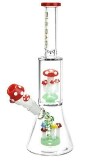 Pulsar Shroom Life Beaker Water Pipe - 11.75" / 14mm / Red