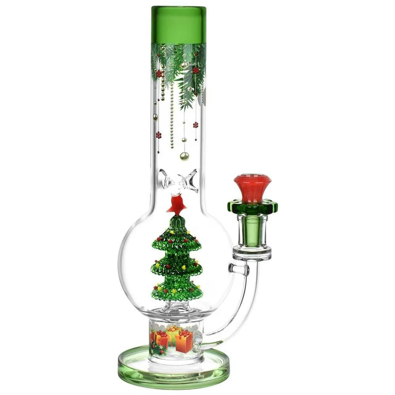 12" Christmas Cheer Waterpipe w Matching Bowl - Clear