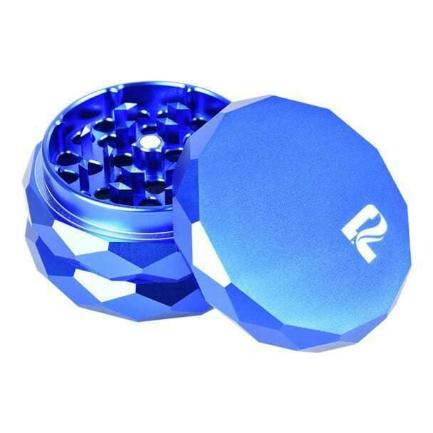 Pulsar 2.25" 4-Piece Diamond Faceted Aluminum Pollinator Grinder (Blue)