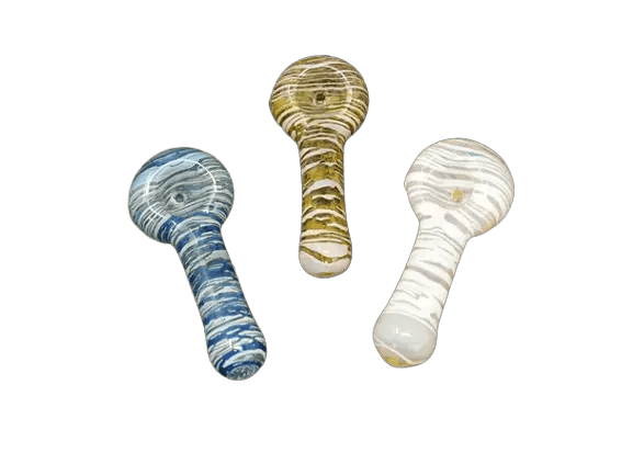 3.5" Concentric Spiraled Glass Hand Pipe, Assorted Colours