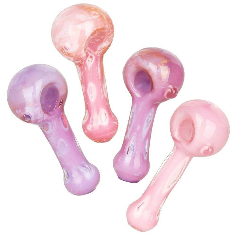 3.75" - 4" Milky Spotted Glass Spoon Hand Pipe, Assorted Colours & Styles