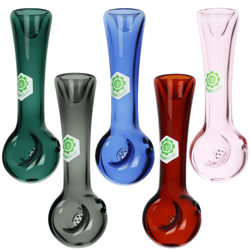 SeshGear, 4.25" Honeycomb Glass Spoon Pipe, Assorted Colours