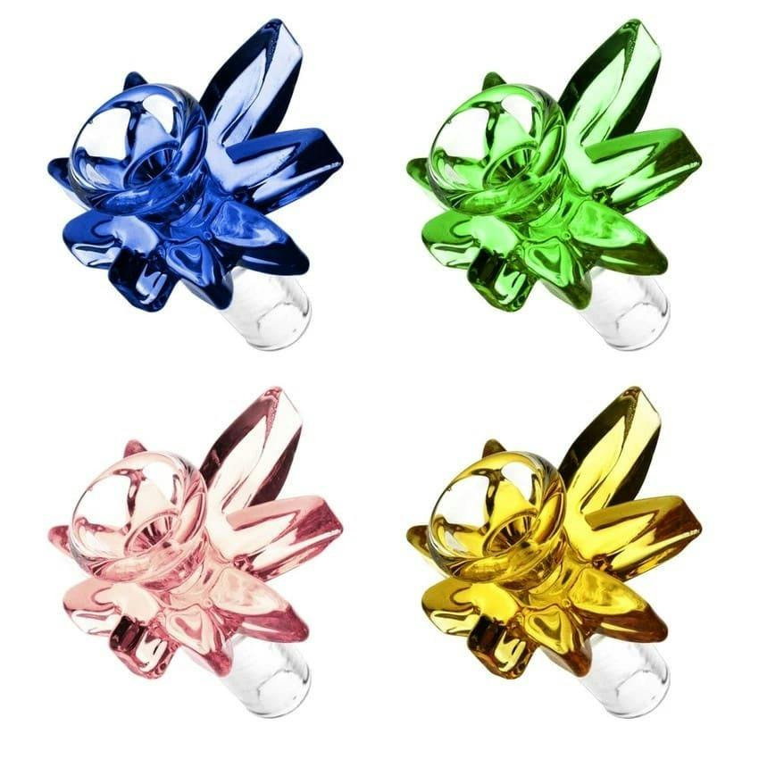 14mm Cannabis Leaf Bowl, Assorted Colours