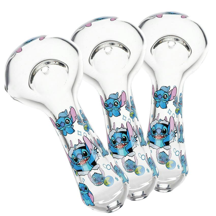 Little Blue Creature Glass Spoon Pipe, 4.5"