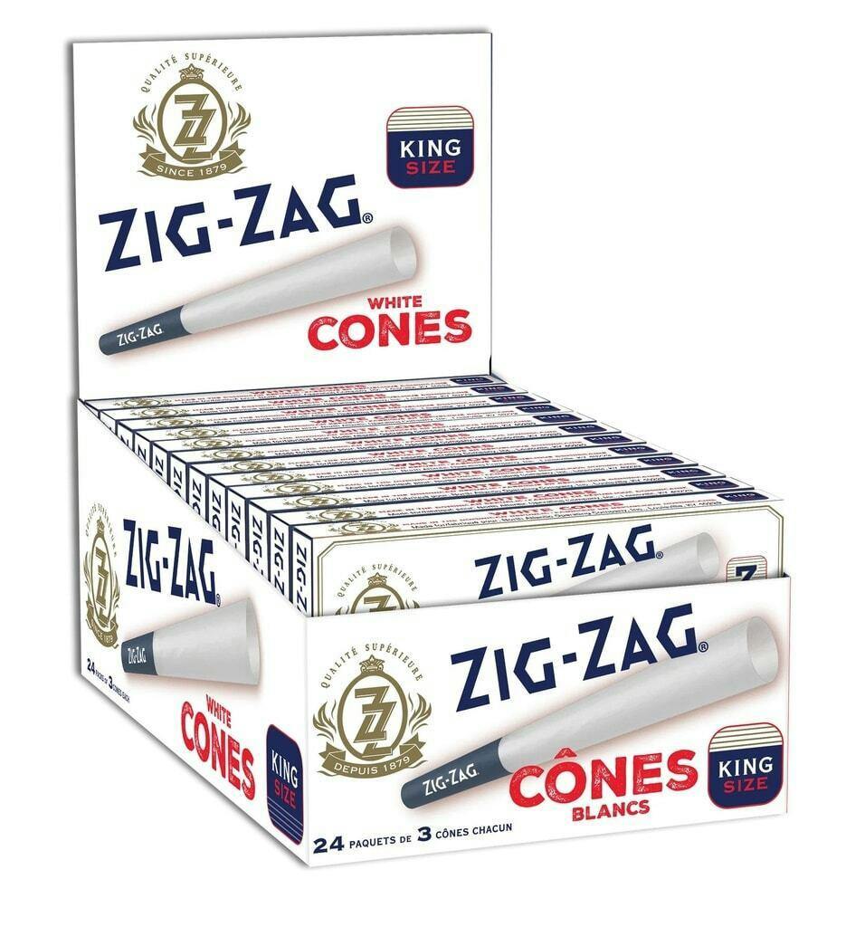 Zig Zag King Size White Pre-Rolled Cones