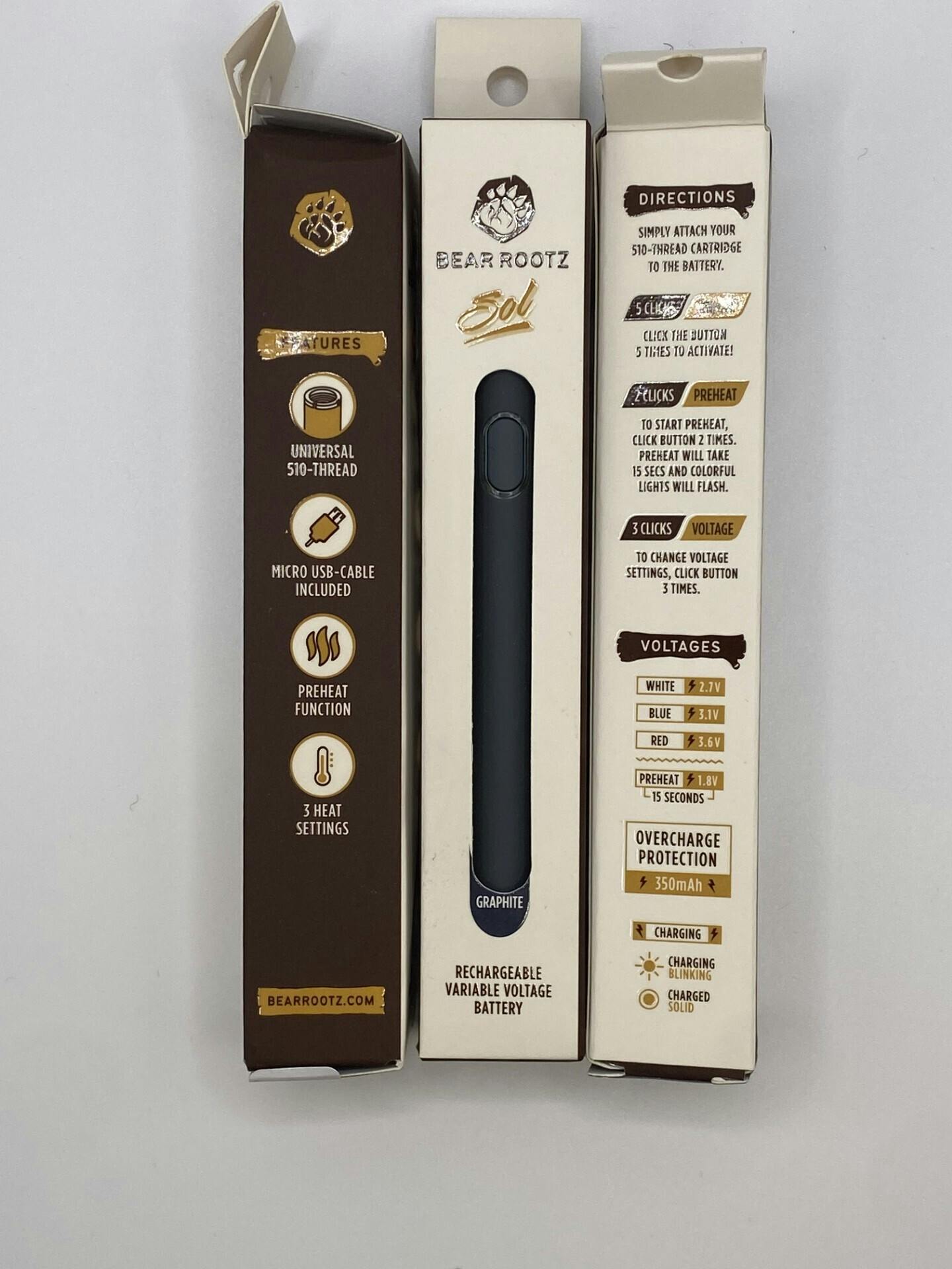Bear Rootz button operated 510 thread battery
