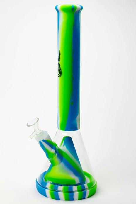 14" Multi Colored Detachable Pyramid Diffuser Silicone Water Bong