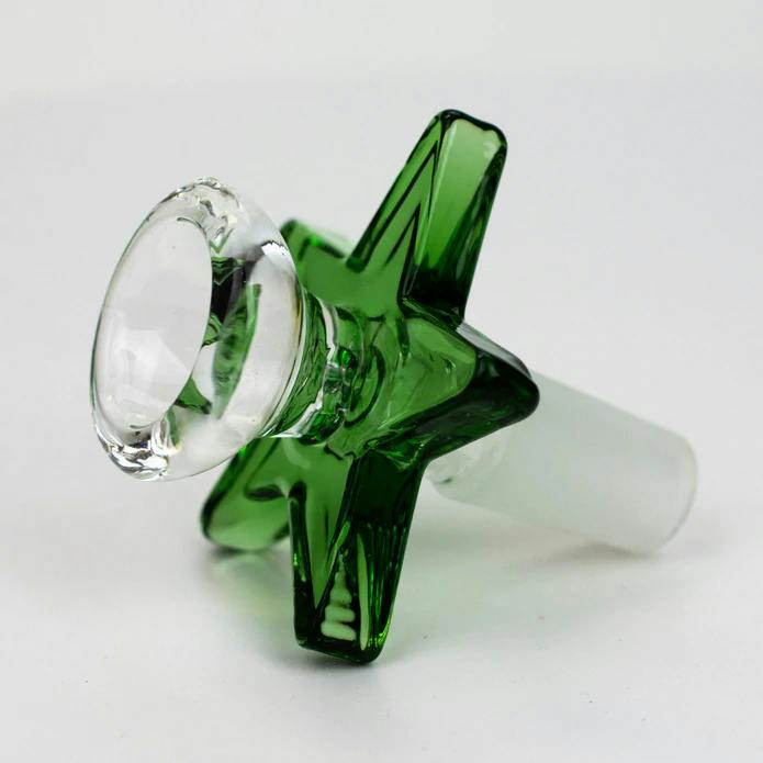 14mm Glass Star Bowl - Green