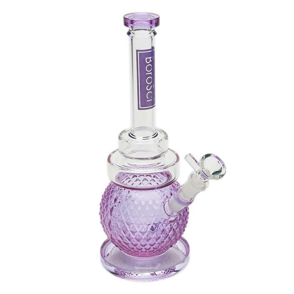 Borosci - 11" Glass Bong - Crystal Ball Base - Purple
