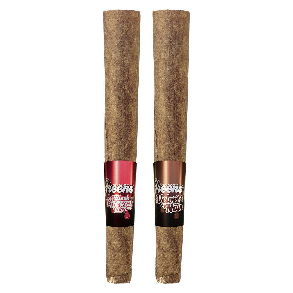 Sticky Greens - Black Cherry GLTO+Velvet Noir infused Blunt combo pack - Indica - 2x1g