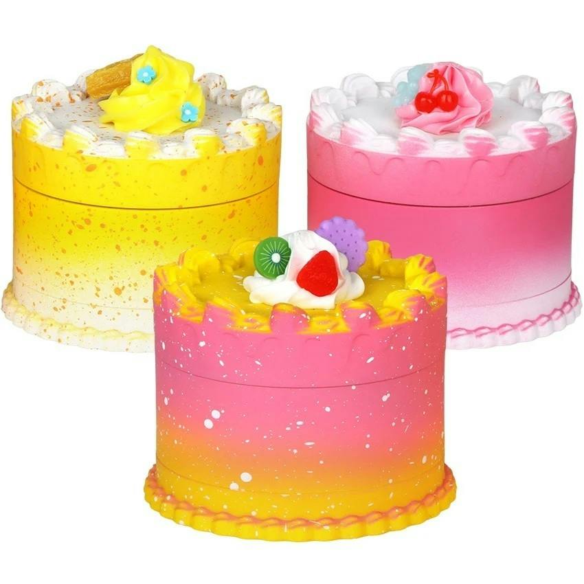SeshGear - Zinc & Resin Cake Metal Grinder 3pc - 2.7"
