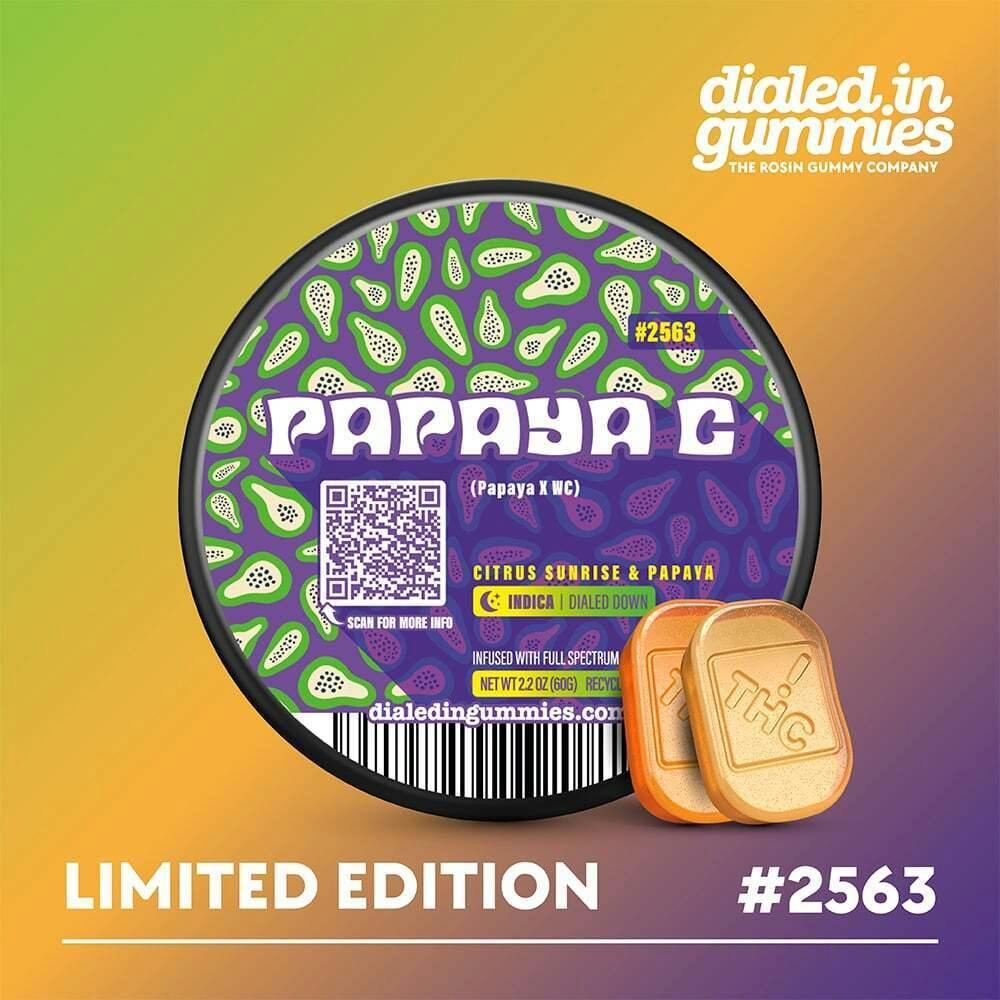 100mg - Papaya C #2563- Rosin Gummies (10pk) | Dialed In Gummies - Rosin Gummies