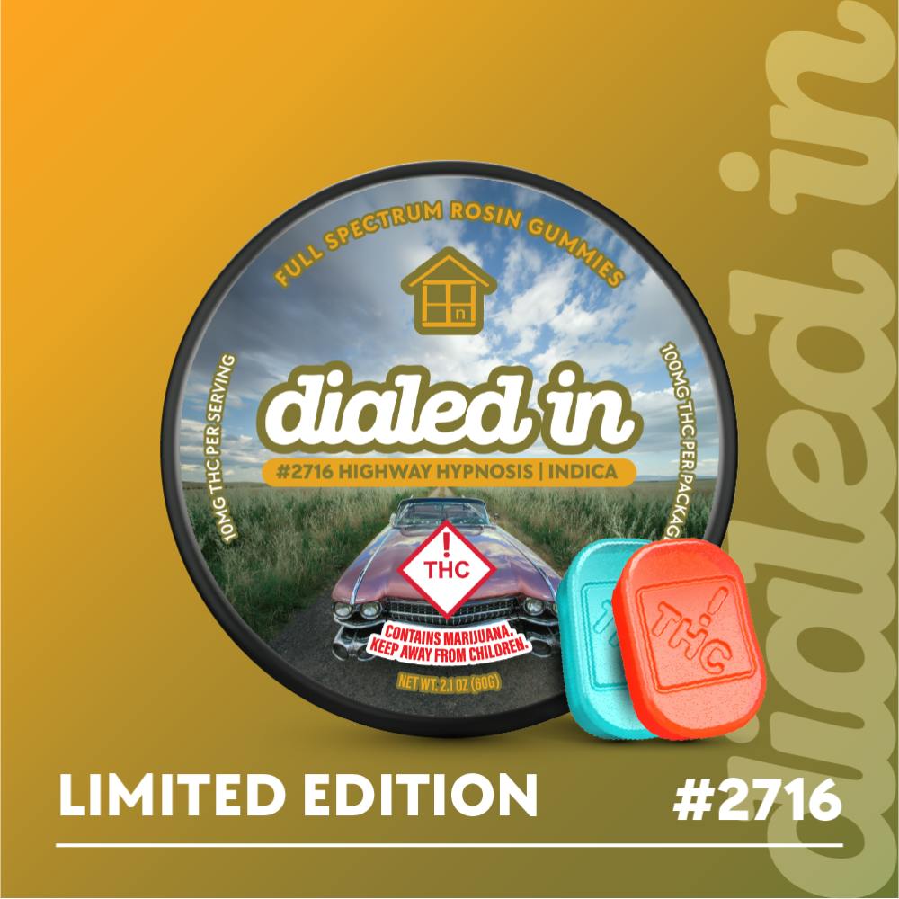 100mg - Highway Hypnosis #2716 - Rosin Gummies (10pk) | Dialed In Gummies - Rosin Gummies