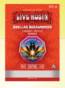 Emerald Sky | Stellar Strawberry | Live Rosin Gummies | 10pk
