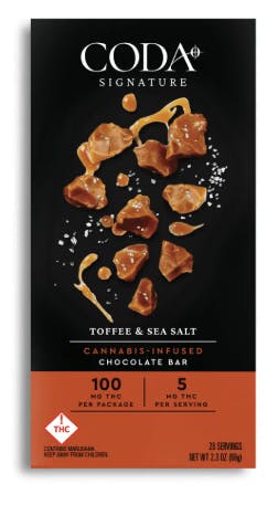 Coda Bars | 100mg THC | Toffee & Sea Salt THC | REC