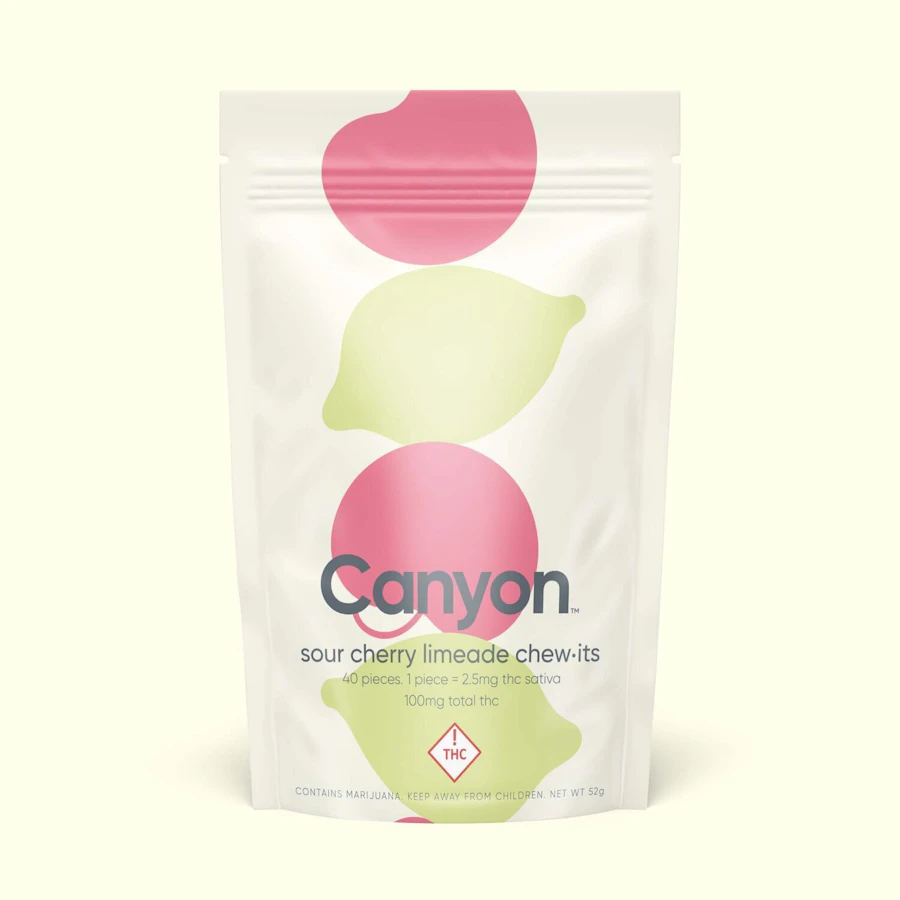CANYON: Sour Cherry Limeade Chew-Its 100MG — gummies listed on the Herbs 4 You menu