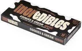 Incredibles Cookies & Cream 100mg THC /100mg CBD — chocolates listed on the Herbs 4 You menu