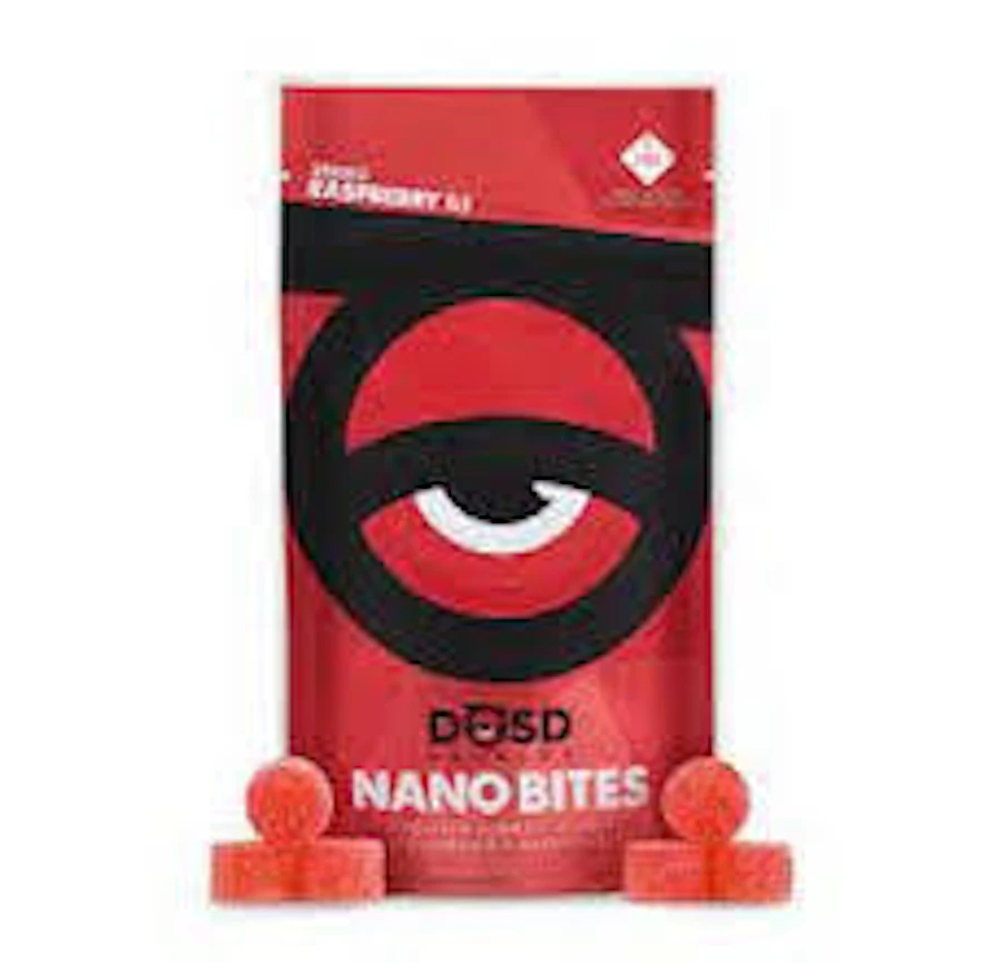 Nano Bites - Raspberry 1:1 - 100mg — gummies listed on the Herbs 4 You menu