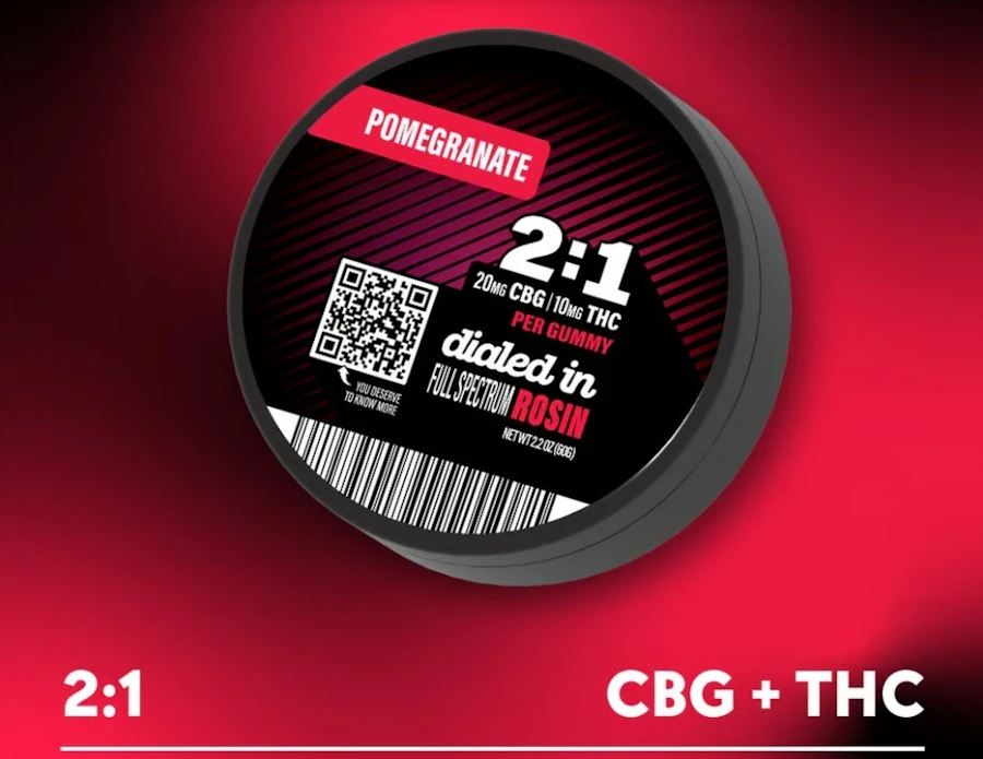 Pomegranate Relax | 100mg 2:1 CBG/THC — gummies listed on the Herbs 4 You menu