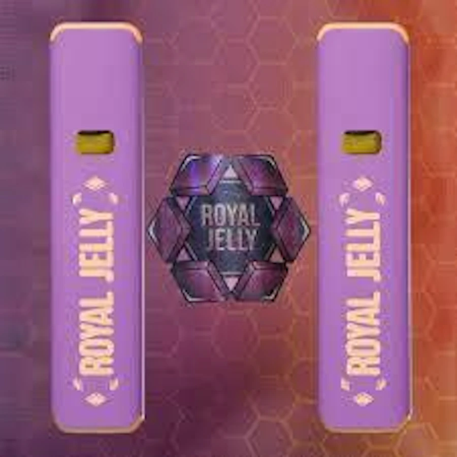 Disposable packaging shown for Lazercat - Royal Jelly Flux Fusion - Live Rosin AIO - .5g on the Herbs 4 You menu