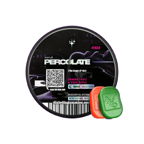 Dialed In - Percolate (Batch #2620) — gummies listed on the Herbs 4 You menu