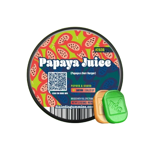 Dialed In - Papaya Juice (Batch #2636) — gummies listed on the Herbs 4 You menu