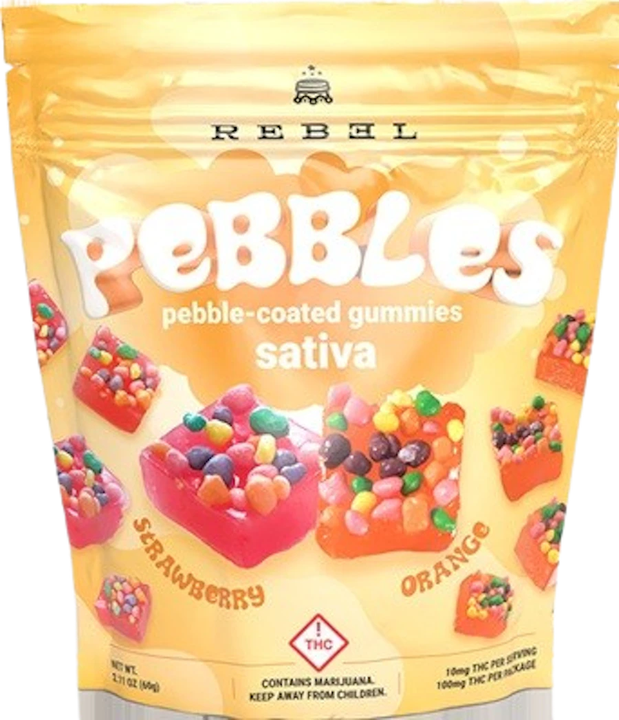 Rebel - Sativa Pebbles Gummies 100mg — gummies listed on the Herbs 4 You menu