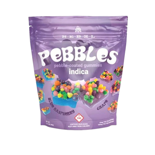 Rebel - Indica Pebbles Gummies 100mg — gummies listed on the Herbs 4 You menu