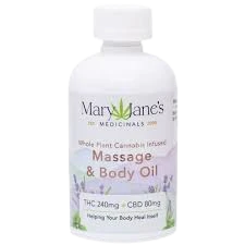 Mary Jane's Medicinal Massage Oil THC 60mg/ 20mg CBD — topicals listed on the Herbs 4 You menu