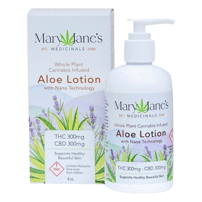 Mary Jane's Medicinals Aloe Lotion 300MG THC 300MG CBD, 8oz