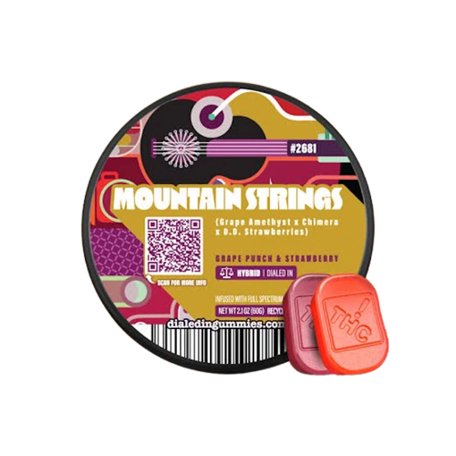 Dialed In - Mountain Strings (Batch #2681) — gummies listed on the Herbs 4 You menu