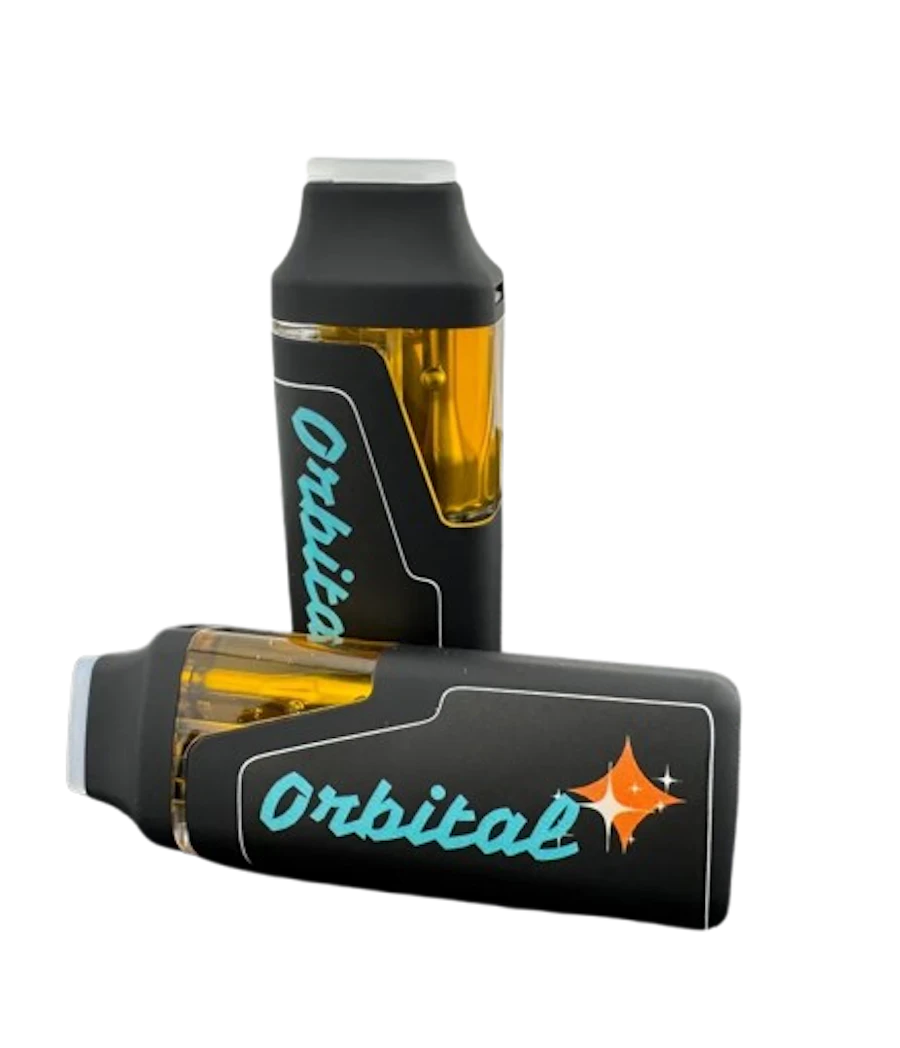 Disposable packaging shown for 1000MG Orbital Disposable - Relief THC:CBD:CBG on the Herbs 4 You menu