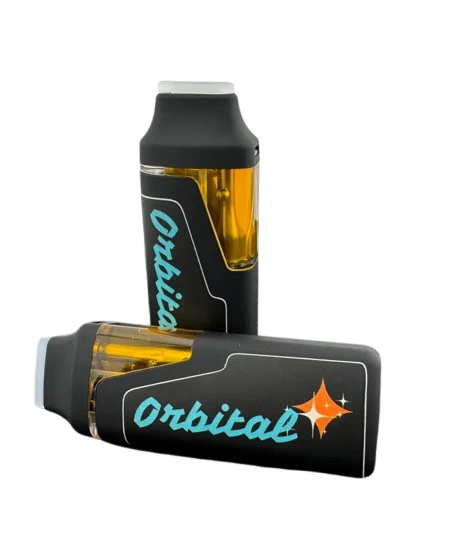 Disposable packaging shown for 1000MG Orbital Disposable - Relief THC:CBD:CBG on the Herbs 4 You menu