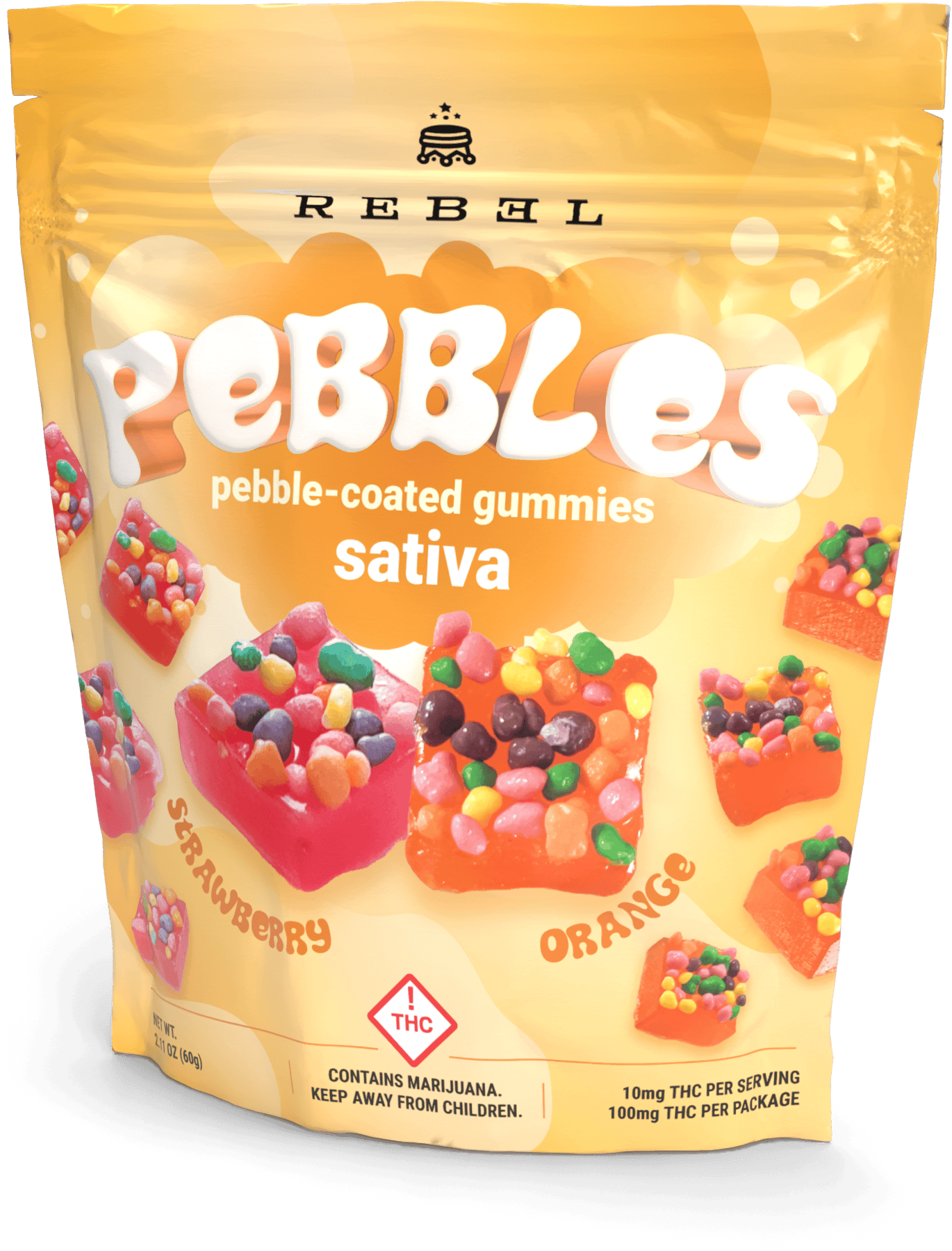 100mg Pebbles - Sativa Fruit Chews | Gummies | 10pk | 10mg/ea