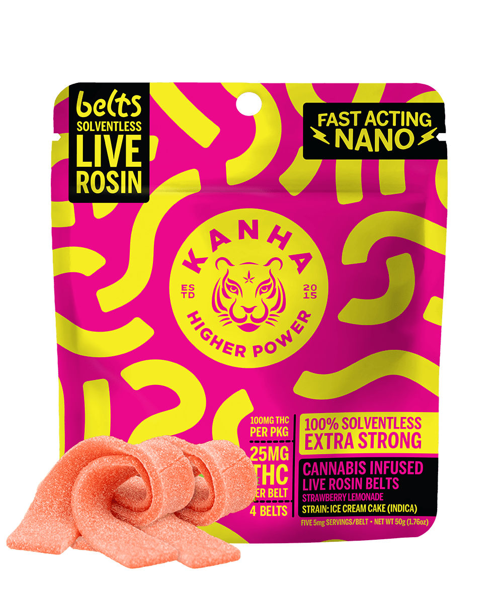 Solventless Belts | Strawberry Lemonade Gummies | 100mg | 4ct | 25mg/ea