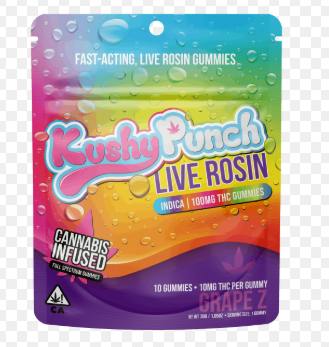 Live Rosin | Grape Z Gummies | 100mg | 10ct | 10mg/ea