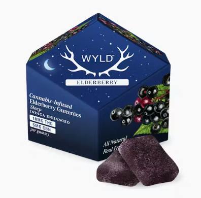 Elderberry 2:1 THC:CBN Indica Delta-9 Gummies | 100mg | 10ct | 10mg/ea
