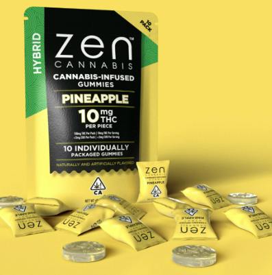 Pineapple Hybrid Gummies | 100mg | 10ct | 10mg/ea