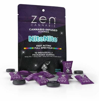 ZEN 4:1 Indica Grape 40mg CBD: 10mg THC with Melatonin Gummy