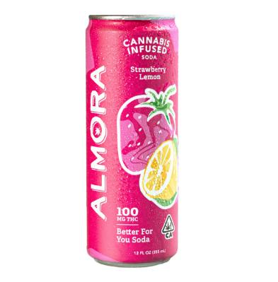 STRAWBERRY LEMON PREBIOTIC SODA 120Z 100MG