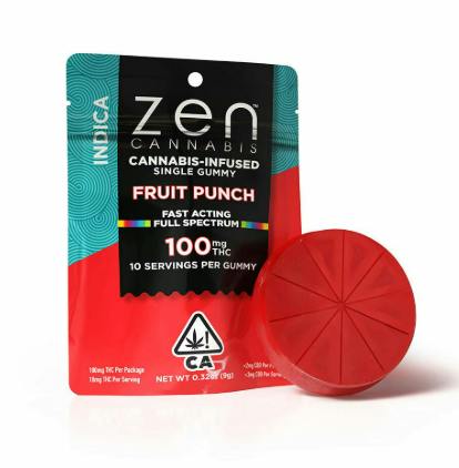 Zen | Fruit Punch Gummies | 100mg | 10ct | 10mg/ea
